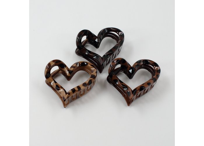 ΚΟΚΚΑΛΑΚΙ ΚΛΑΜΕΡ ΜΑΛΛΙΩΝ ΚΑΡΔΙΑ  ANIMAL PRINT  7,5 CM